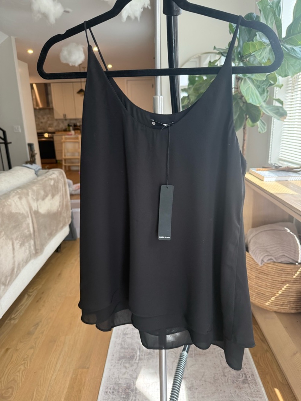 Women’s Black Layered Chiffon Camisole